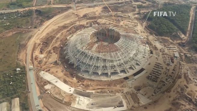 go to Russland im Verzug: Ein WM-Stadion hängt hinterher